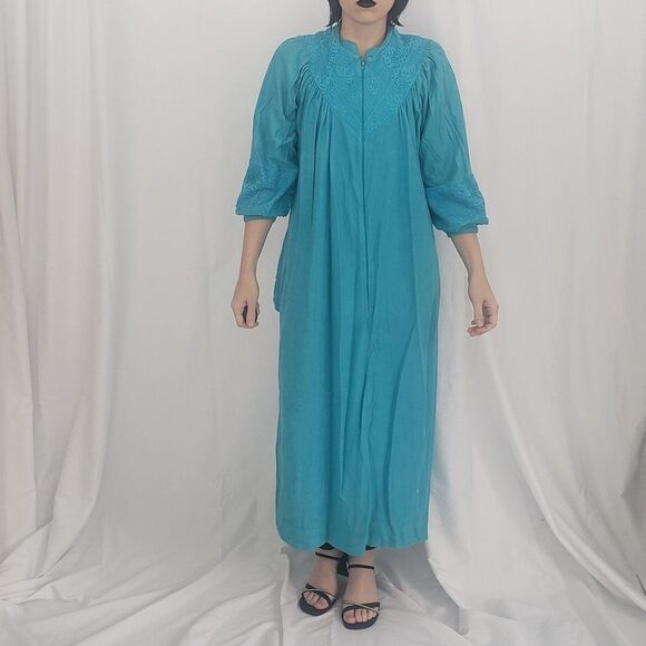 Vintage Other - 80s Blue Zip Front Robe